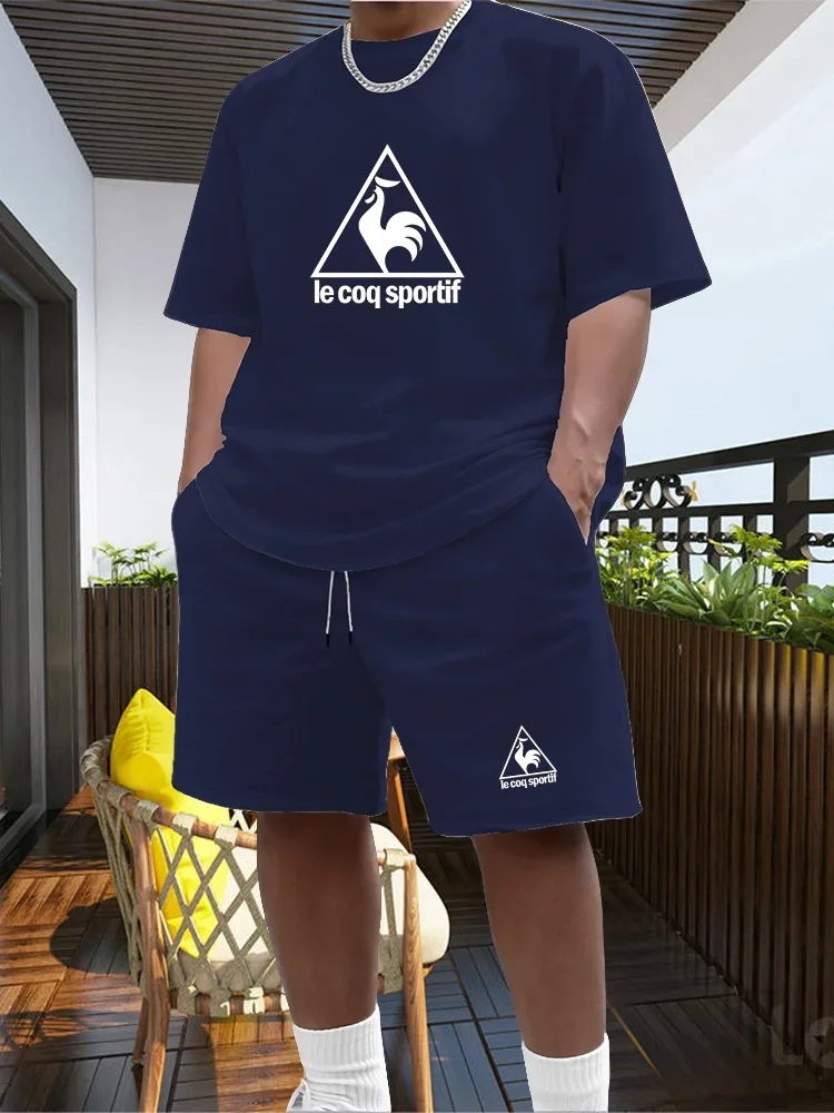 Men's Two-piece Sportswear Short Sleeved T-shirt and Pants Set Running and Fitness Sportswear 2026 Summer Big Discount