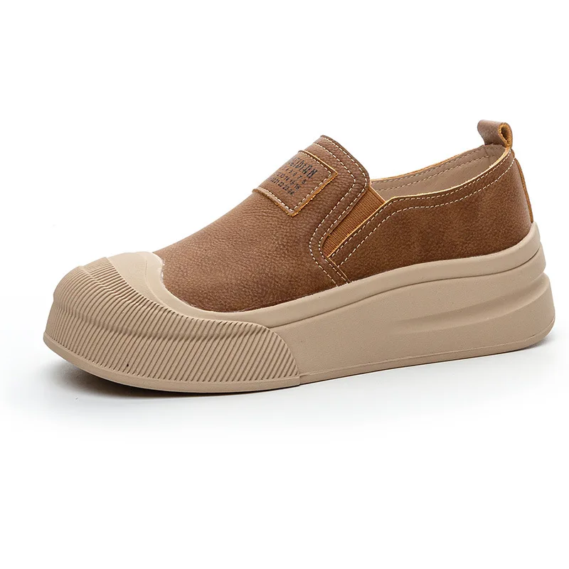 

Кроссовки GKTINOO из натуральной кожи, массивные, удобные, без шнурков, на платформе, на танкетке, модные, весенние, женские, больших размеров, осенние, на плоской подошве