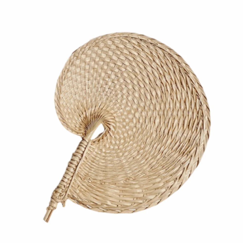 Anti-Mosquito Hand-woven Palm-Leaf Fan Lightweight Natural Handmade Woven Straw Fans Chinese Style Durable Cattail Fan