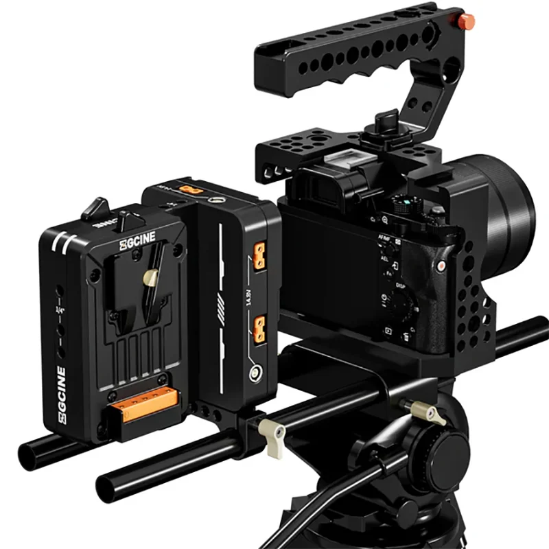 ZGCINE VM-HS2 Hot Swap Shark Fin Dual Micro V Mount Battery Plate Support Output Lemo 2 Pin / D-Tap / USB-C / BP for Filming