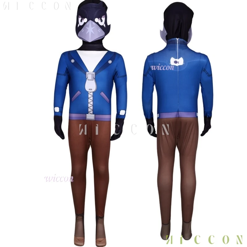 2025 Spike Leon Crow Costume Cosplay Bambini Spettacolo Cosplay Halloween Party Gioco Tuta Costume Costume da cartone animato Bambini Zentai