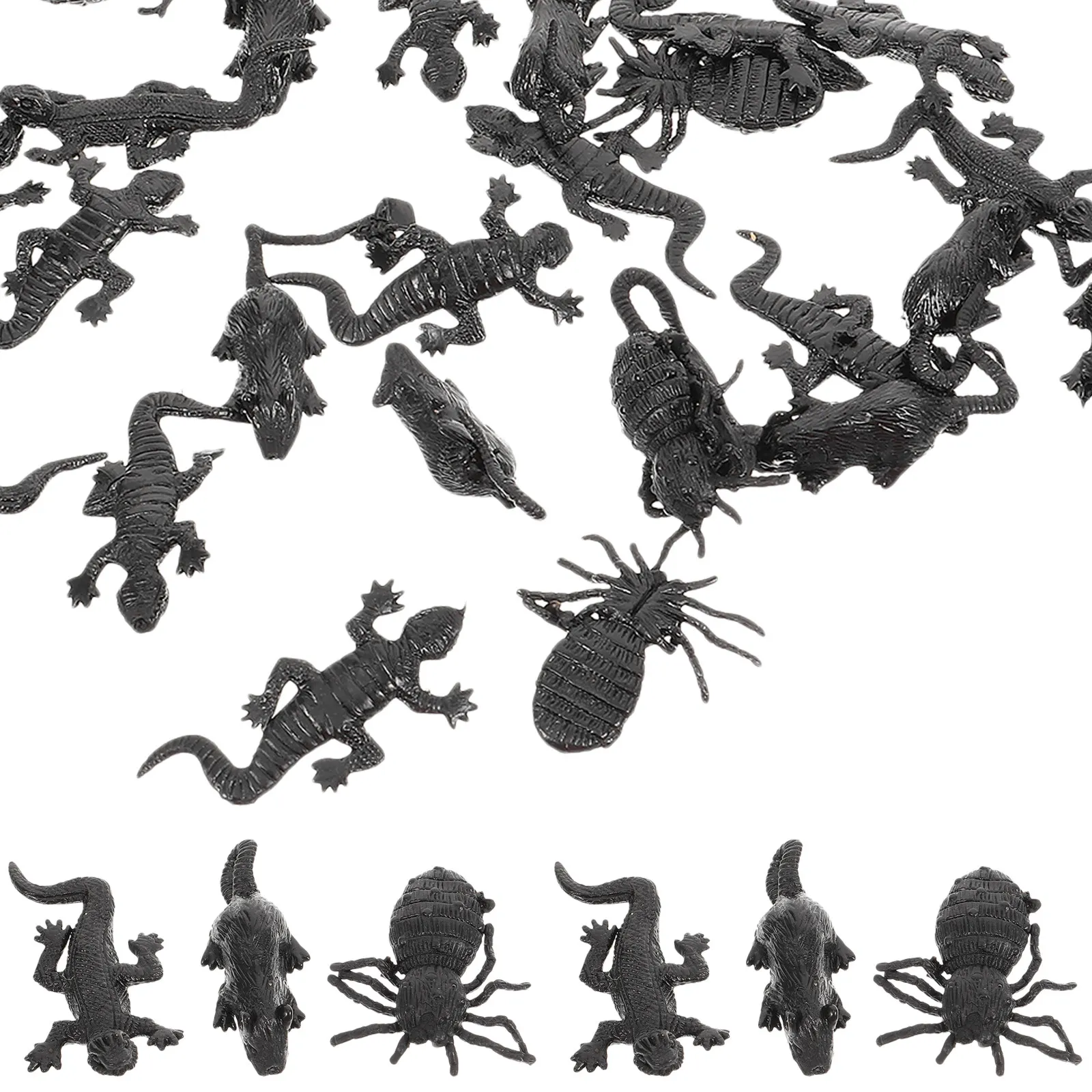 

30 шт. Декоративные игрушки-пауки для рептилий, маленькие пластиковые змеи, украшения из TPR для Хэллоуина, гекконы