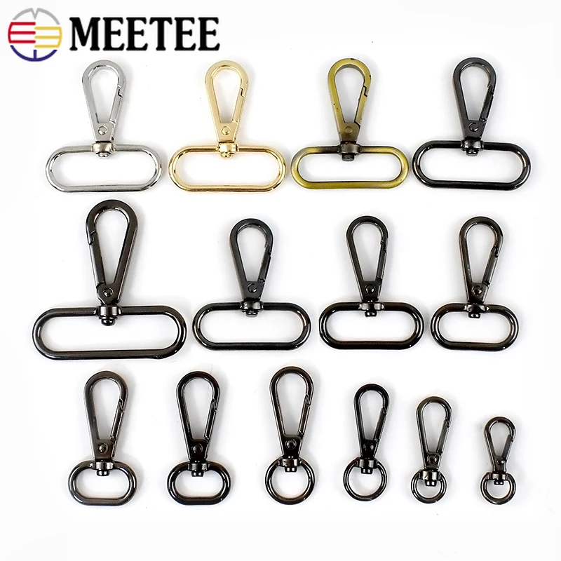 

50Pcs 8/10/13/16/20/25/32/38/50cm Metal Swivel Lobster Buckle Hook Clasp Bag Strap Collar Belt Adjuster Buckles DIY Accessories