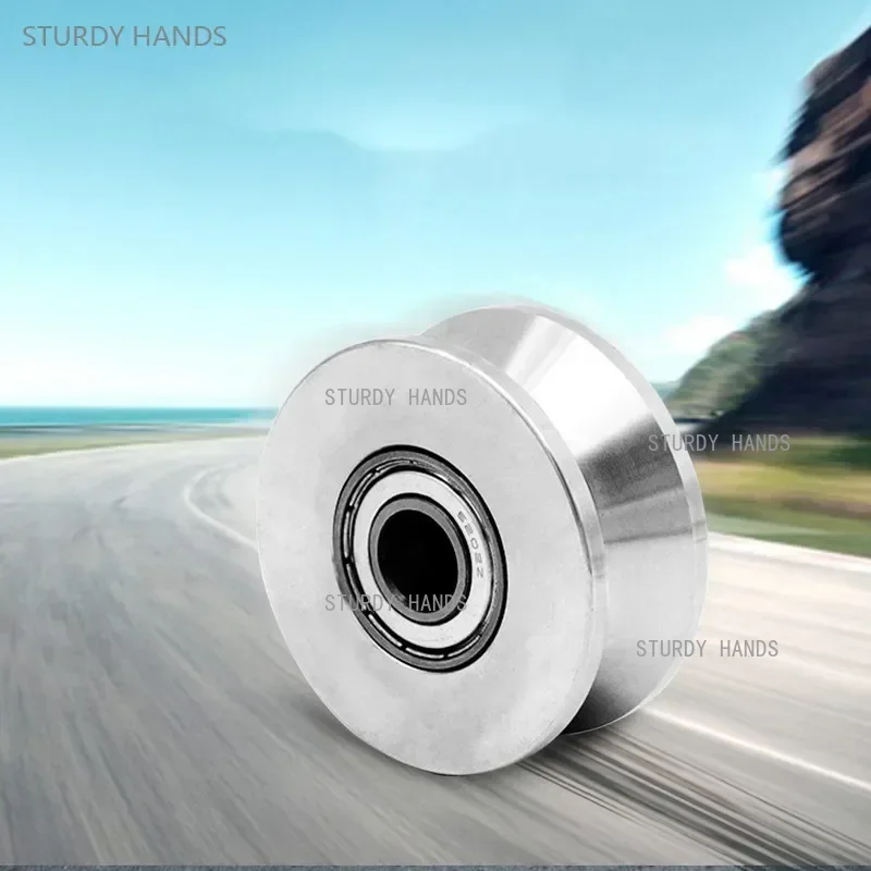 1pcs Stainless Steel Track Pulley Bearing Quiet Wheel Sliding Door V/U/H Type Grooved Steel Wire Rope Directional Roller - view 4