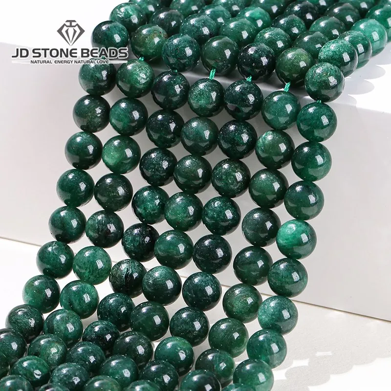 Genuine Natural Green Lepidolite Beads Mica Euchlorite Round Loose Spacer Bead for Jewelry Making DIY Bracelet Accessories