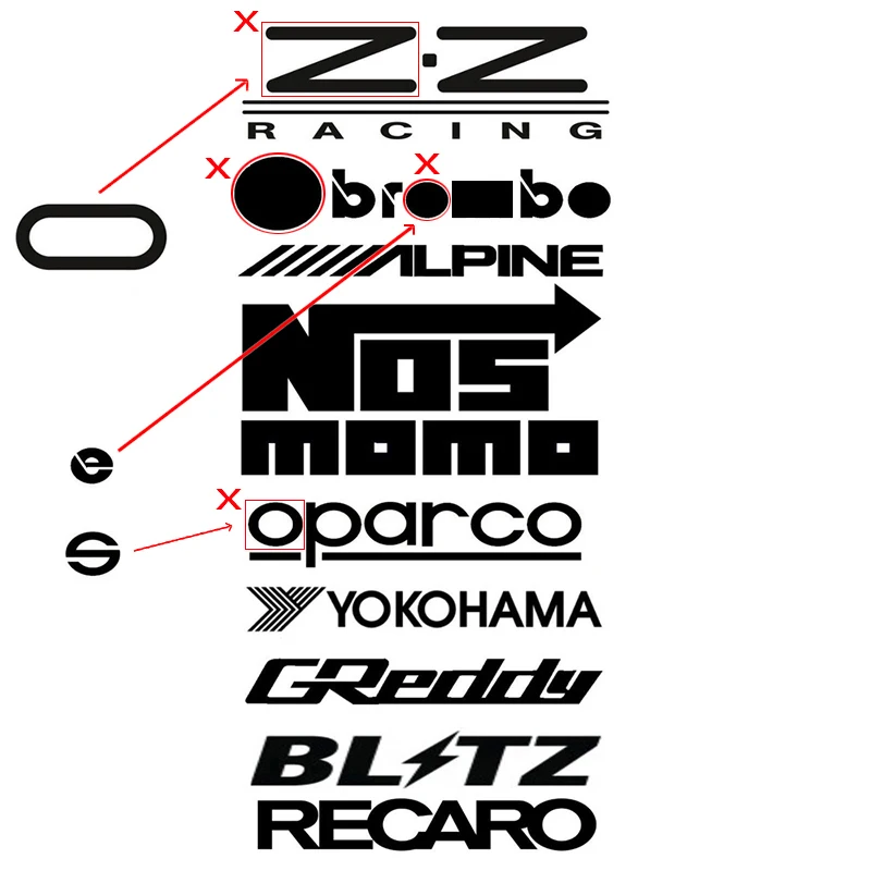 

10Pcs Car Sponsor Stickers Set Reflective Racing Door Window Bumper Decor Vinyl Decals Stickers Kit