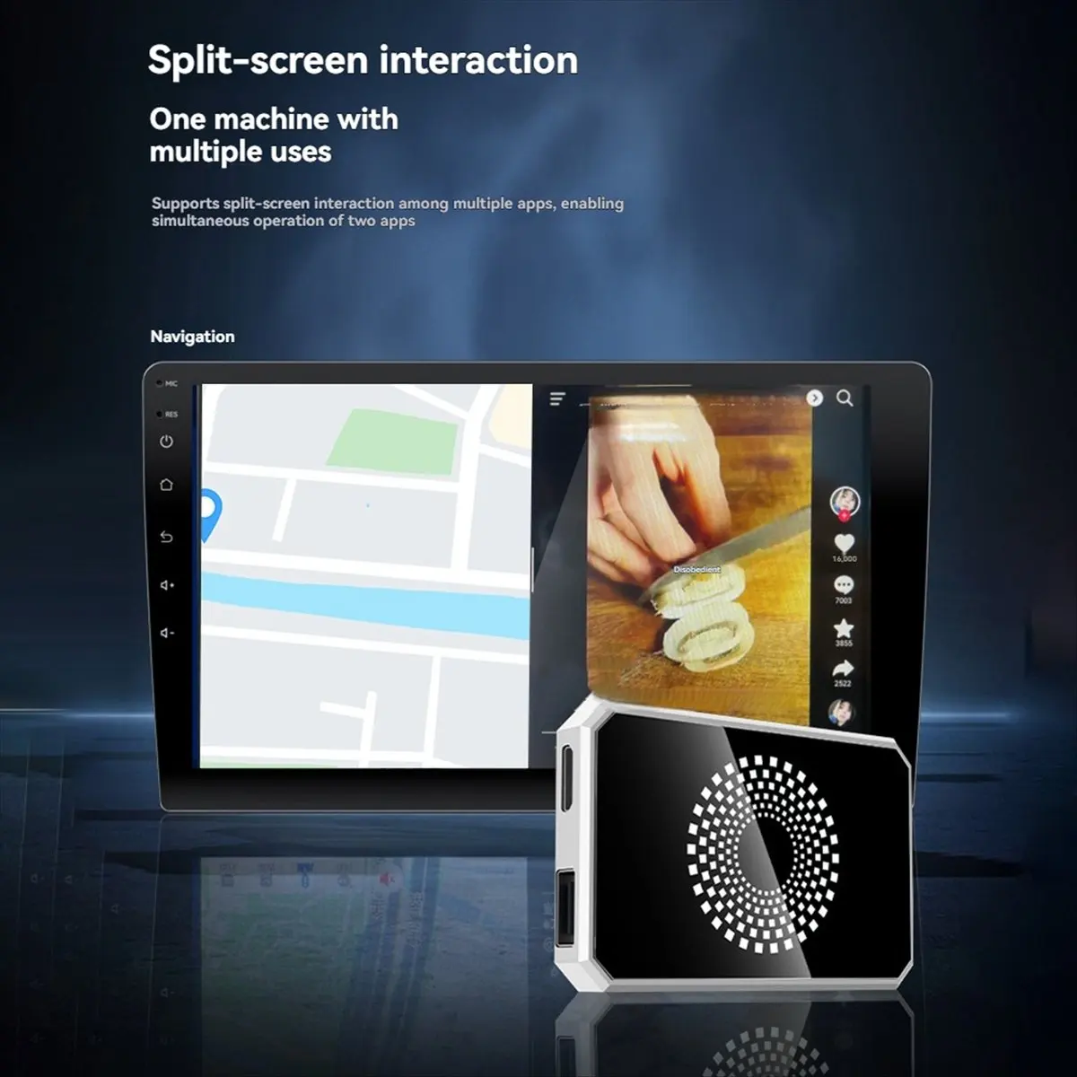 TRENDY STYLE~Wireless Carplay to Android AI Box Carplay/Android Auto/to Android 13 with HD Port Supports Split-Screen Interactio