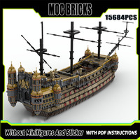 Moc Building Blocks Famous Movie Pirate Ship Silent Mary Model Technology Module Building Blocks Festival Gift Toy DIY Set