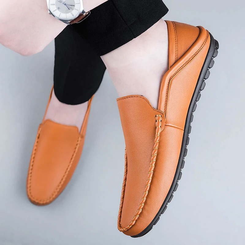 

Spring and Summer Luxury Mens Loafers Genuine Leather Lofer Shoes High Quality Men New Leather Leisure Comfortable Driving Shoes