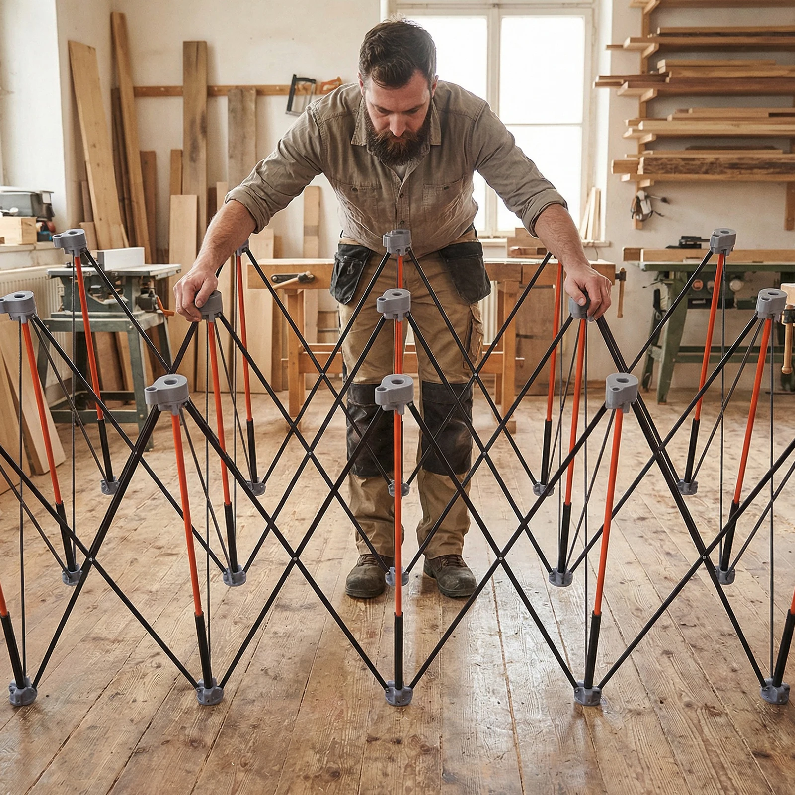

36 Inch Portable Folding Workstand with Carry Strap Collapsible Workstand