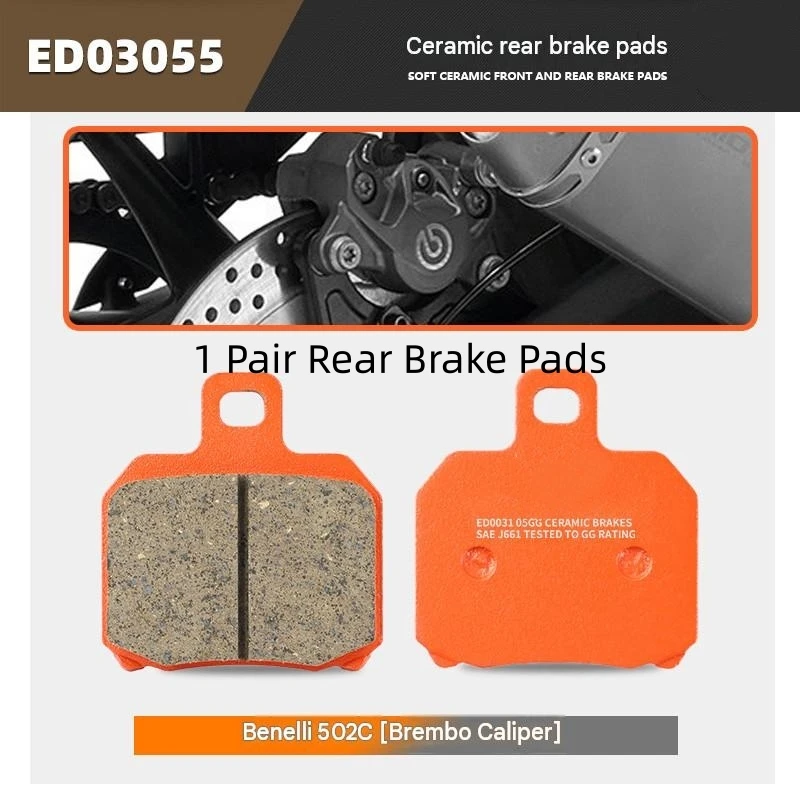 For Benelli 502C Ceramic Super Alloy Brake Pads Fit Brembo Caliper Eco Asbestos-Free Waterproof Anti-rust Disc Protector Parts