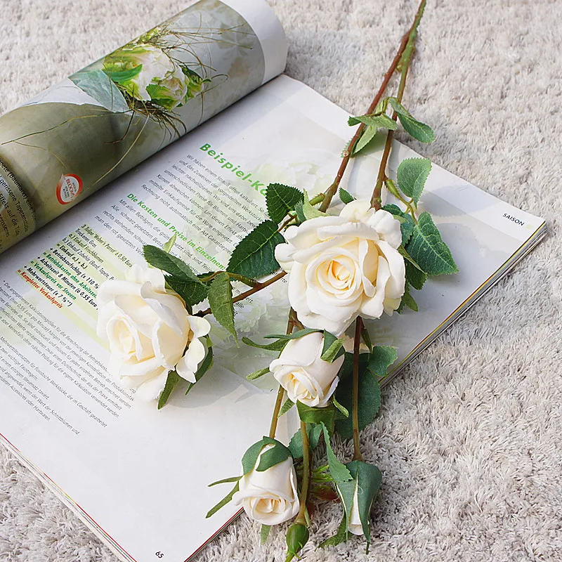 New beautiful artificial rose silk flowers delicate fake flower for home wedding decor Valentine\'s Day engagement floral