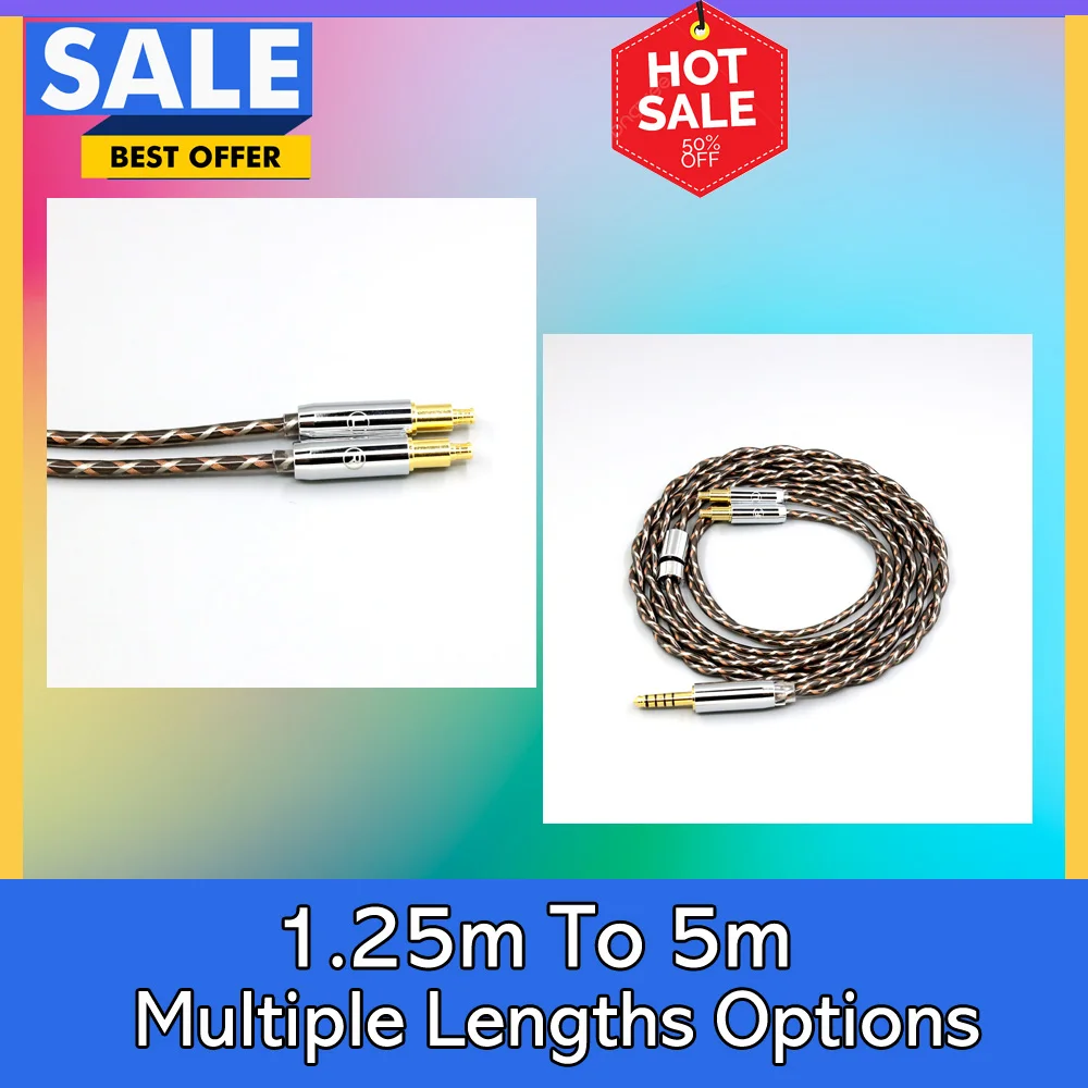 

TypeX 25AWG Litz Shielding 7n OCC Earphone Cable For ATH-ADX5000 ATH-MSR7b Audio Technica 770H 990H A2DC Headphone LN008898