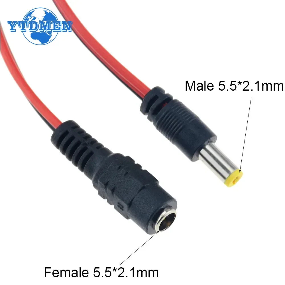 1PCS 5,5*2,1mm Alligator Clip DC Power Stecker Stecker Adapter Stecker 25CM Test Führt Draht Krokodil männlich Weiblich Verbinden Linie