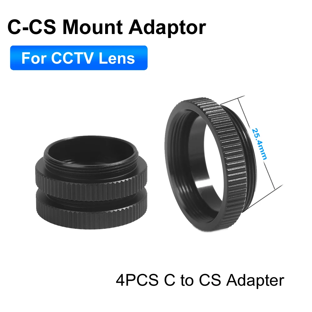 4pcs C-MOUNT 5mm Extension Tube Adapter C-CS Mount Adaptor Spacer Ring For CCTV Camera  Lens/Industrial Microscope Lens adapter