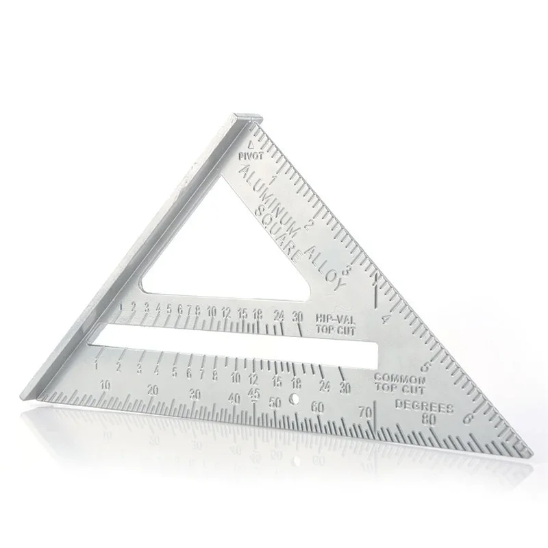 7Inch Carpenter Ruler Speed Square Protractor Aluminum Alloy Miter Framing Tri-square Line Scriber