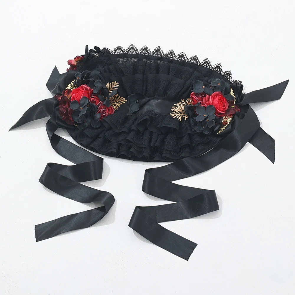 Francês lolita estilo vintage vitoriano chapéu de sol palha artesanal chá festa headwear acessórios princesa praia boné