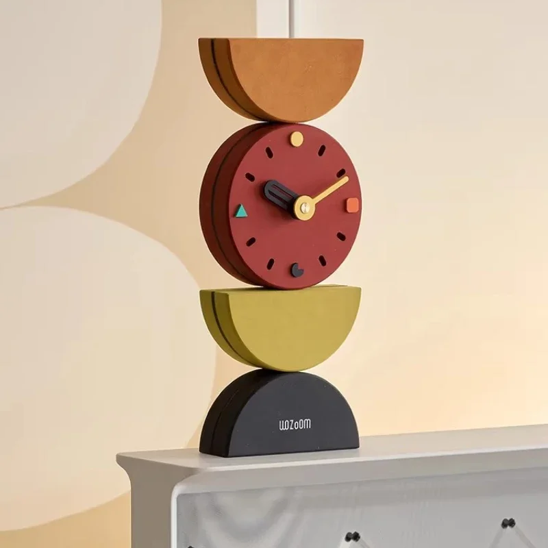 INS Style Desk Clock with Silent Movement, Minimalist Entryway & Tabletop Decor for Airbnb, Creative Home & Wall Decor