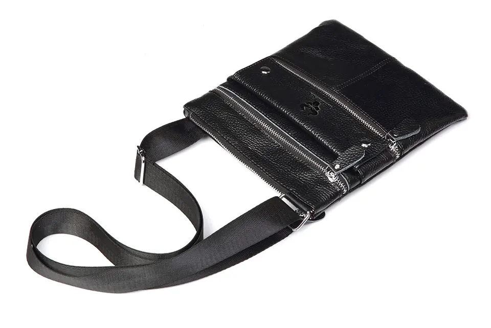 HUMERPAUL Umhängetaschen für Herren aus echtem Leder, große Kapazität, Schultertasche, multifunktional, kurz, für Reisen, Messenger-Pack – Detail 9