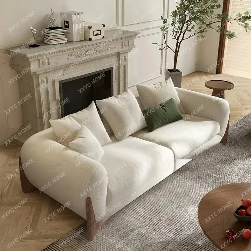 XX Wood  Living Room Minimalist Beige Retro Bubble Cheap Living Room Sofas Japanese Single  Furniture Hom