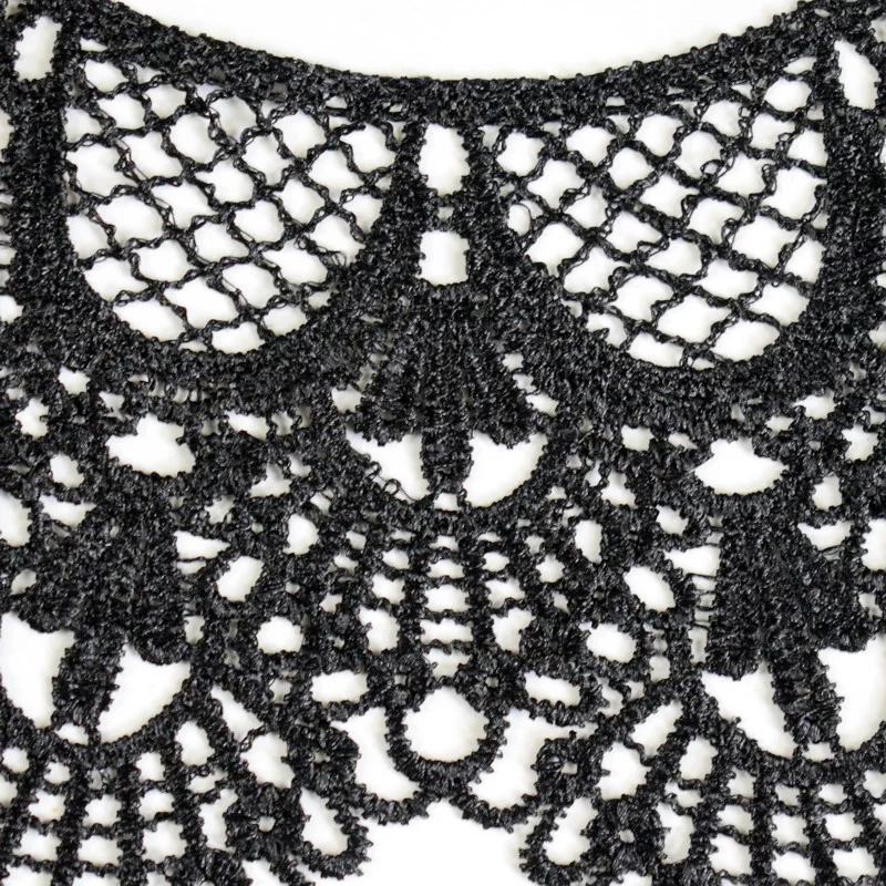 White collar Venise Floral Embroidered Applique Trim Decorated Lace Neckline Collar Sewing Scrapbooking BW137