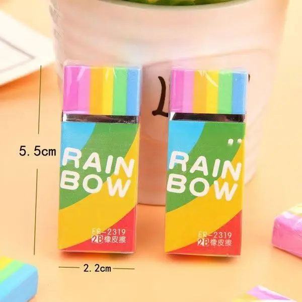 30pcs Rainbow Eraser（2B）Cute Color Eraser for Kids Students Rainbow Pencil Eraser for School Classroom Office No smell