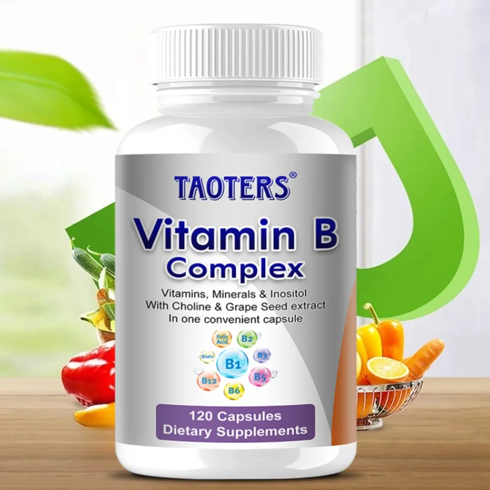 B Complex Vitamins for Nervous System & Energy - Supports Immunity, Heart Health, Hair, Skin & Nails