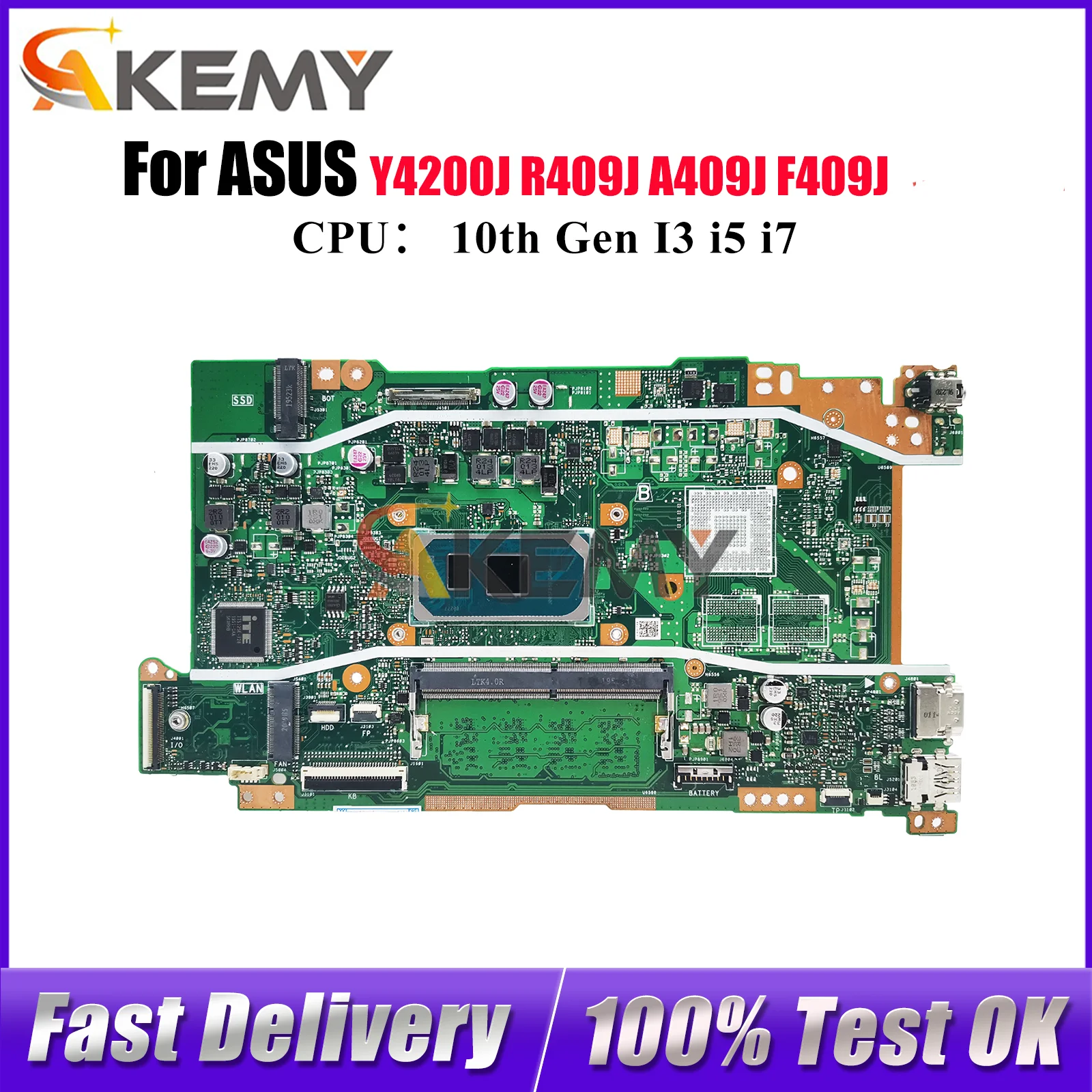 

X409JA Laptop Motherboard For ASUS R409J X409J Y4200J A409J X409JP X409JB F409J Mainboard 10th Gen I3 i5 i7 100% tests OK stk