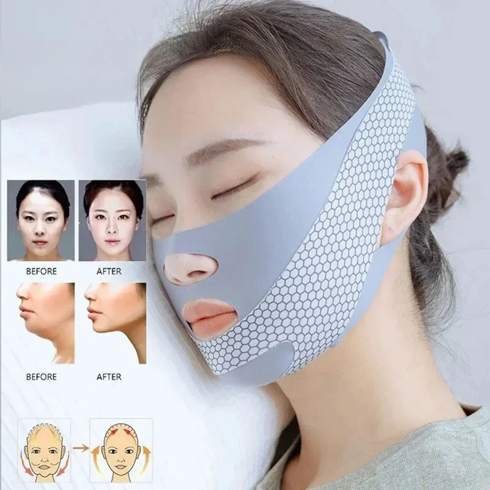 V‑Shaped Face Shaper Strap Reusable Chin Up Belt Double Chin Reducer Anti‑Wrinkle Facial Lifting Band Sagging Beauty Care Tools