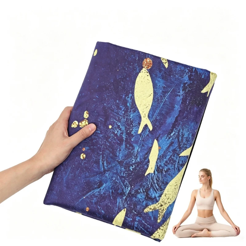 Foldable Suede Yoga Blanket Thick Sweat Absorbing Printed Fitness Towel Anti Slip Portable Sports Yoga Accessory
