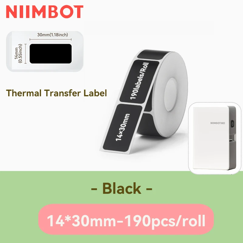 1-rol kleurenlint voor Niimbot N1 thermische overdracht labelprinter schakelaar naamplaatje zelfklevend stickerpapier voor thuiskantoor