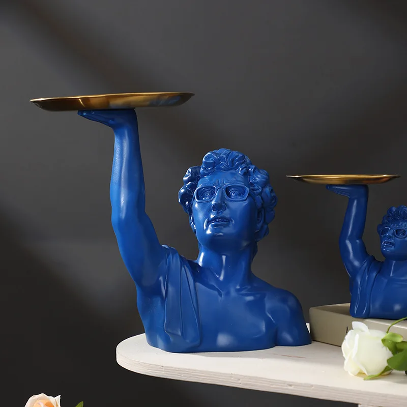 Storage Function David Statue, Resin Bead Treasure Box Storage Container, Home Office Desk Decoration, Practical Sculpture Gift
