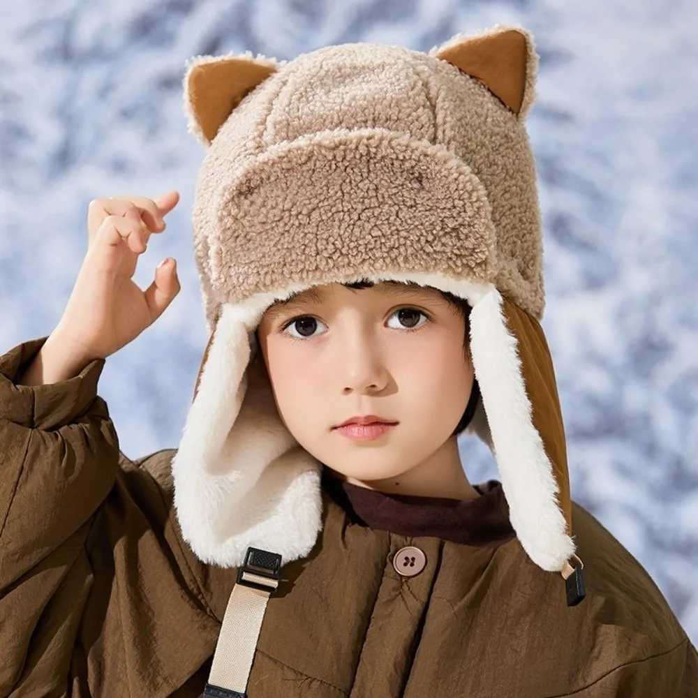 

New Warm Pilot's Hat Windproof Coldproof Lei Feng Hat Pullover Cap Women