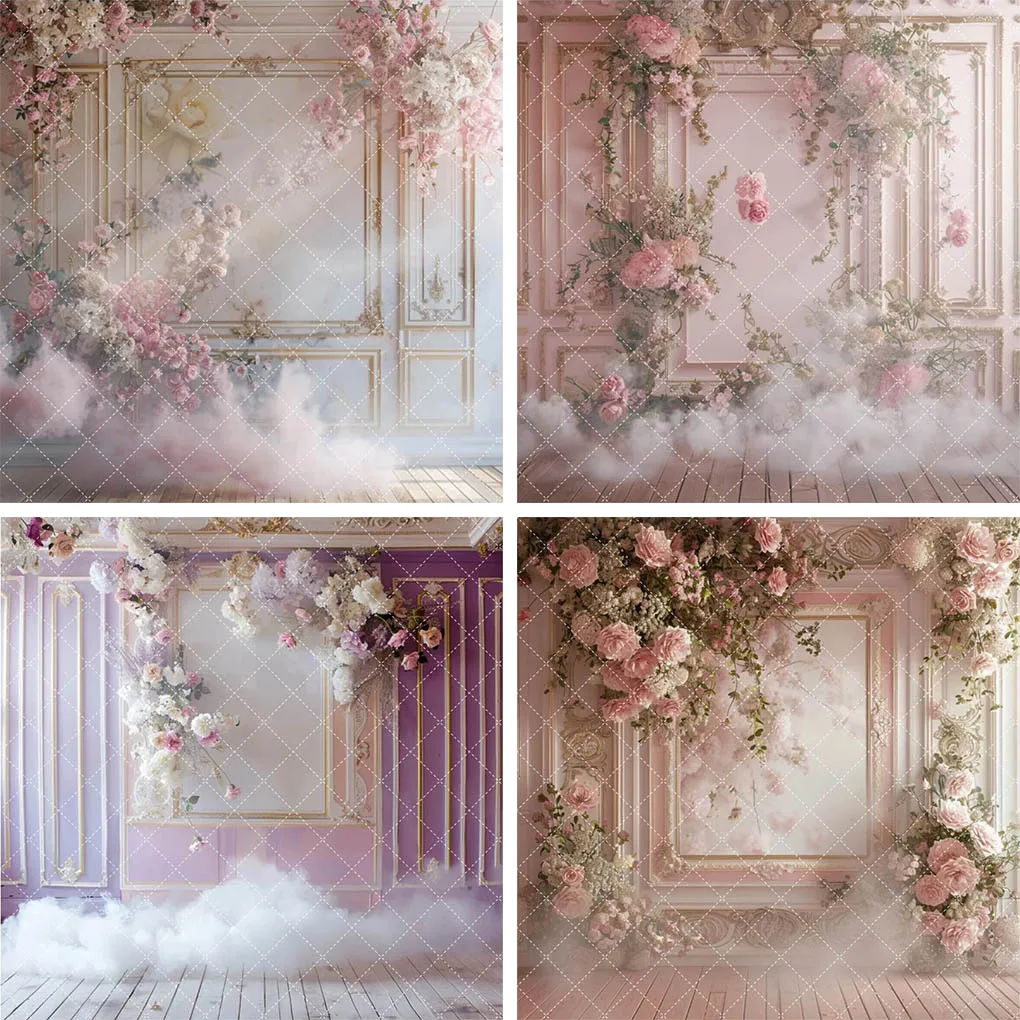

Mehofond Rustic Floral Room Photography Background Adult Birthday Maternity Portrait Wedding European Wall Decor Backdrop Photo