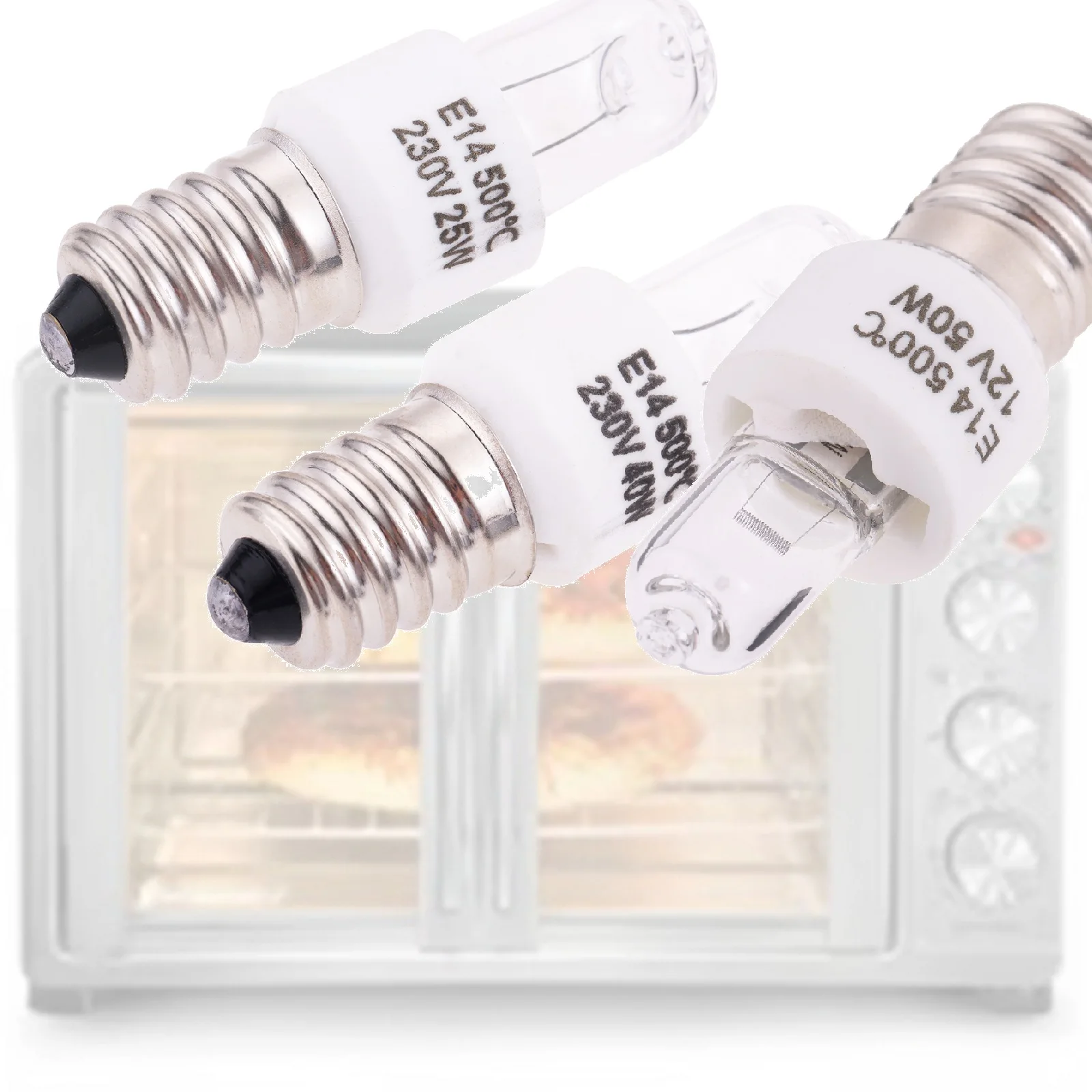 1PC E14 25W/40W 230V 50W 12V Microwave Oven Light Bulb holder Refrigerators Lamp base socket High Temperature 500℃ Resistant