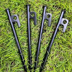 4Pcs/8 Inch Outdoor Tent Nail Tent Pegs Heavy Duty Steel Tent Stakes for Camping Canopy Awning Tent Camping Ground Na