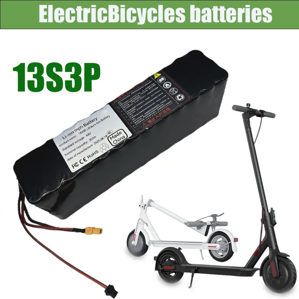 

48V 13S3P 18650 rechargeable battery 15Ah/20Ah XT60 DC high-performance lithium battery with built-in BMS +charger