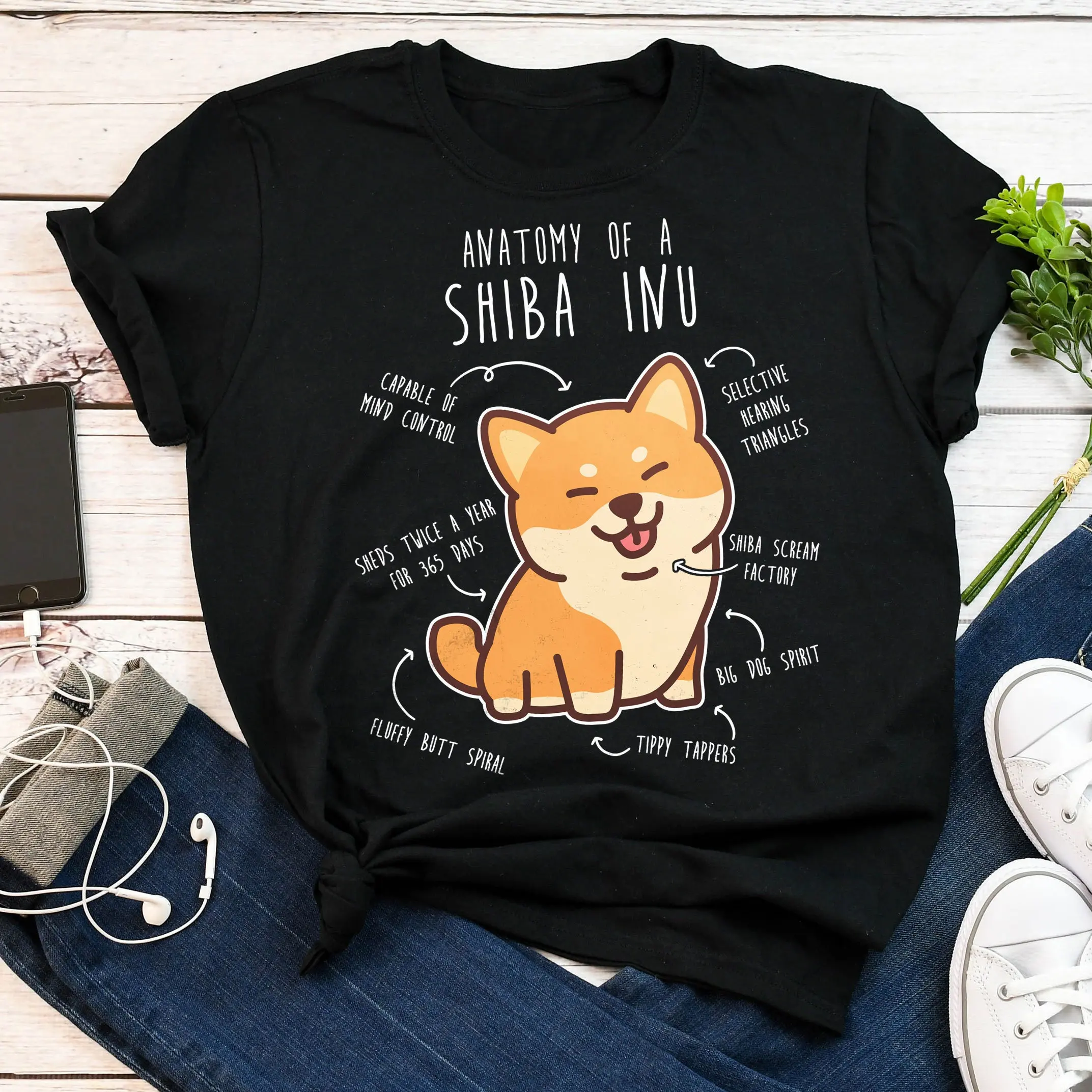 Shiba Inu T Shirt Funny Red Lover Cute Dog Pet Mom Dad Animal Anatomy Shibe Doge Doggo