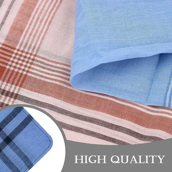 12Pcs Classic Polyester Handkerchief Set, Vintage Style