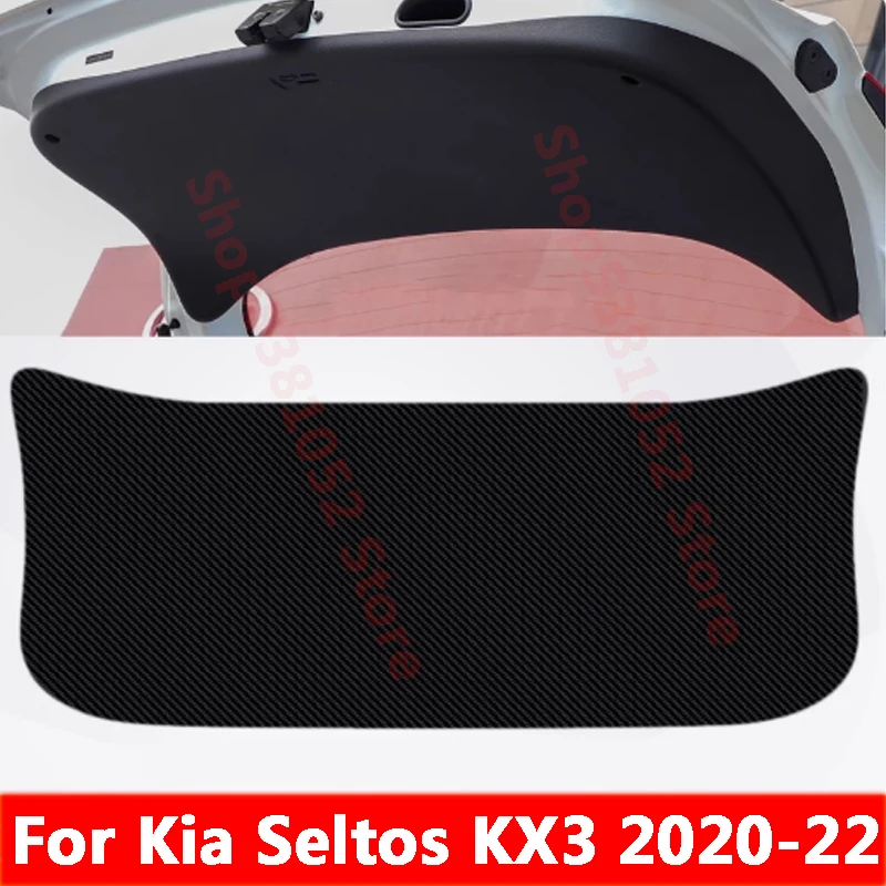 

For Kia Seltos KX3 2020 2021 2022 Car Trunk PU Leather Protective Anti-dirty Pad Car Trunk Tailgate Protection Pad Accessories