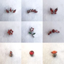 ASTM F136 Titanium Red CZ Labret Stud Earring Jewelry Butterfly Flower Lip Helix Cartilage Piercing Body Jewelry