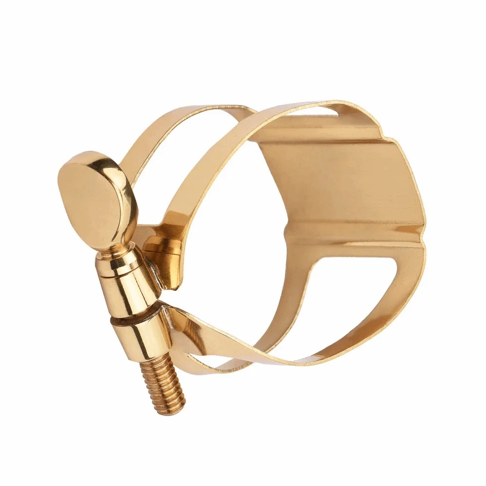 Single Screw Adjustment Saxophone Ligature Golden Metal Mouthpiece Ligature Ligature Fastener Soprano Saxophone Ligature