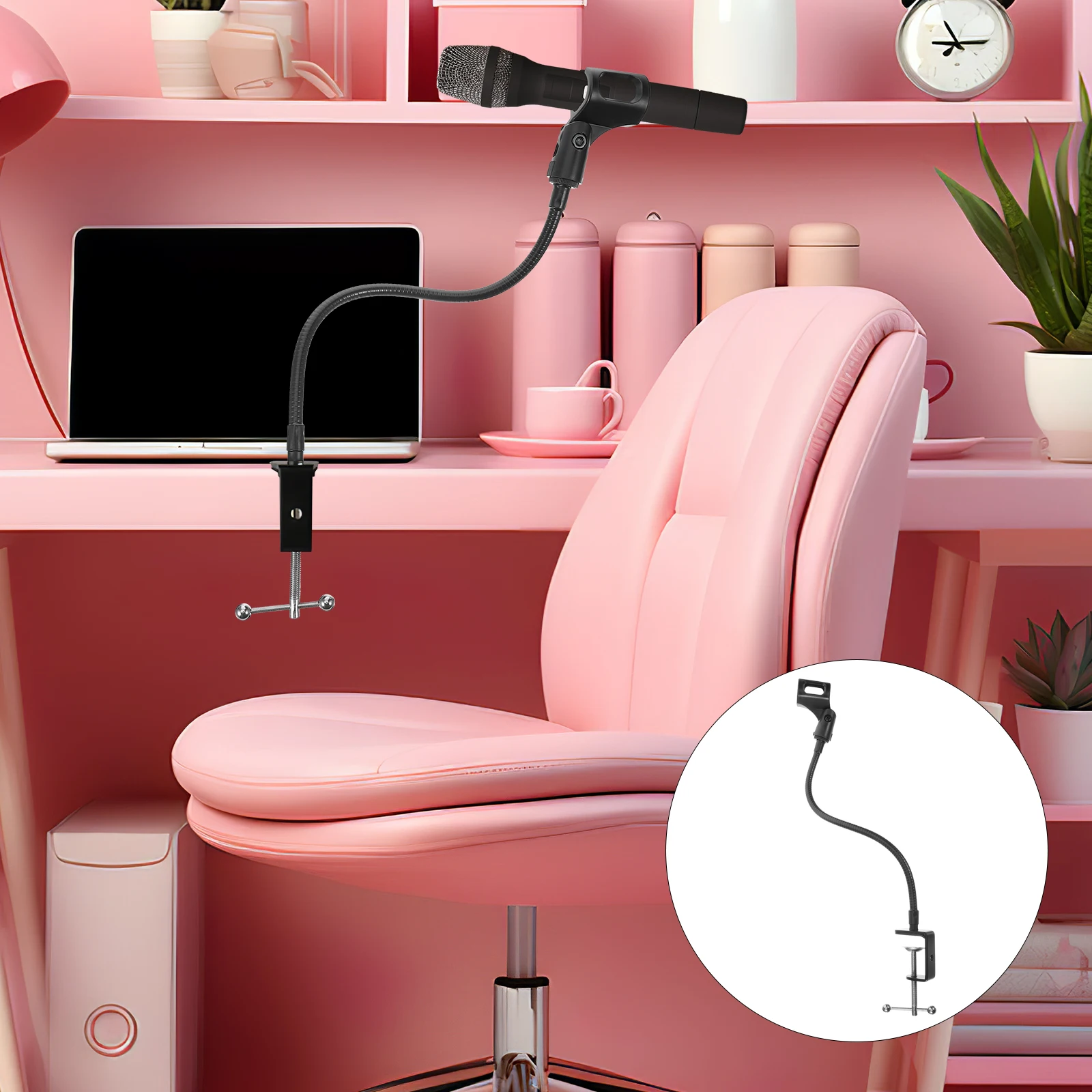 

Microphone Stand Recording Holder Arm Desk Mount Boom Desktop Gooseneck Telephone