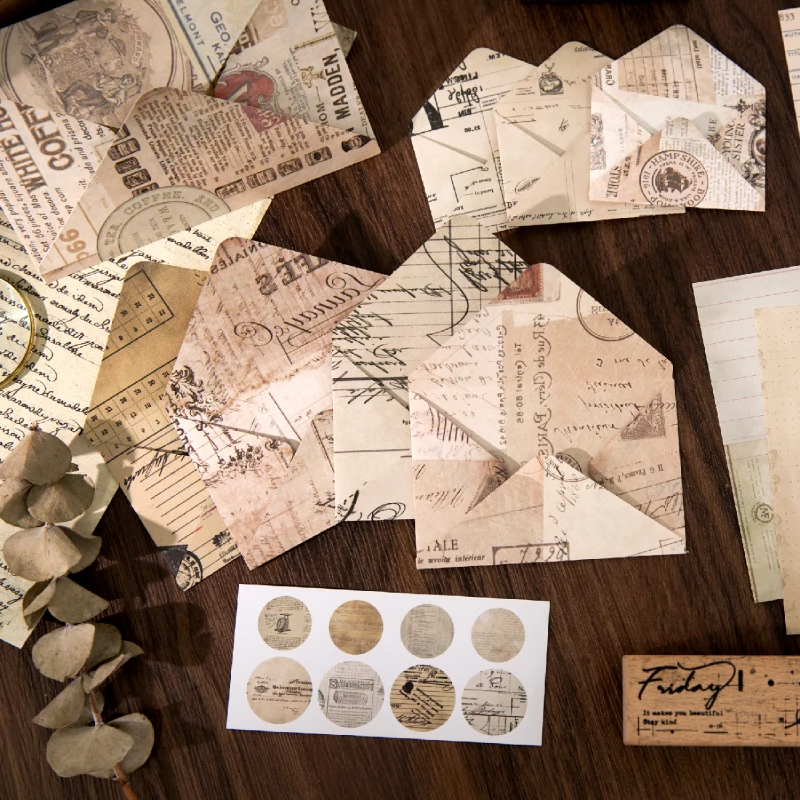 Journal GO 24pcs Scattered Islands Small Envelope Set Cute Flower Mini Envelopes Gift Craft Making Stationery