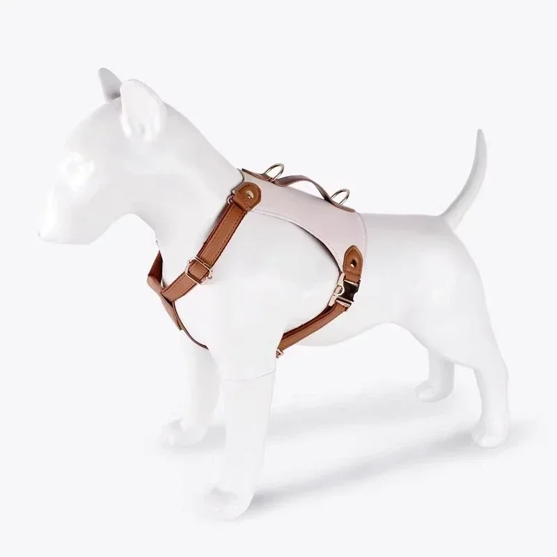 Dog Chest Strap Leather Traction Ro pe Vest Type Medium Do g P  ortable Obliq ue S pan