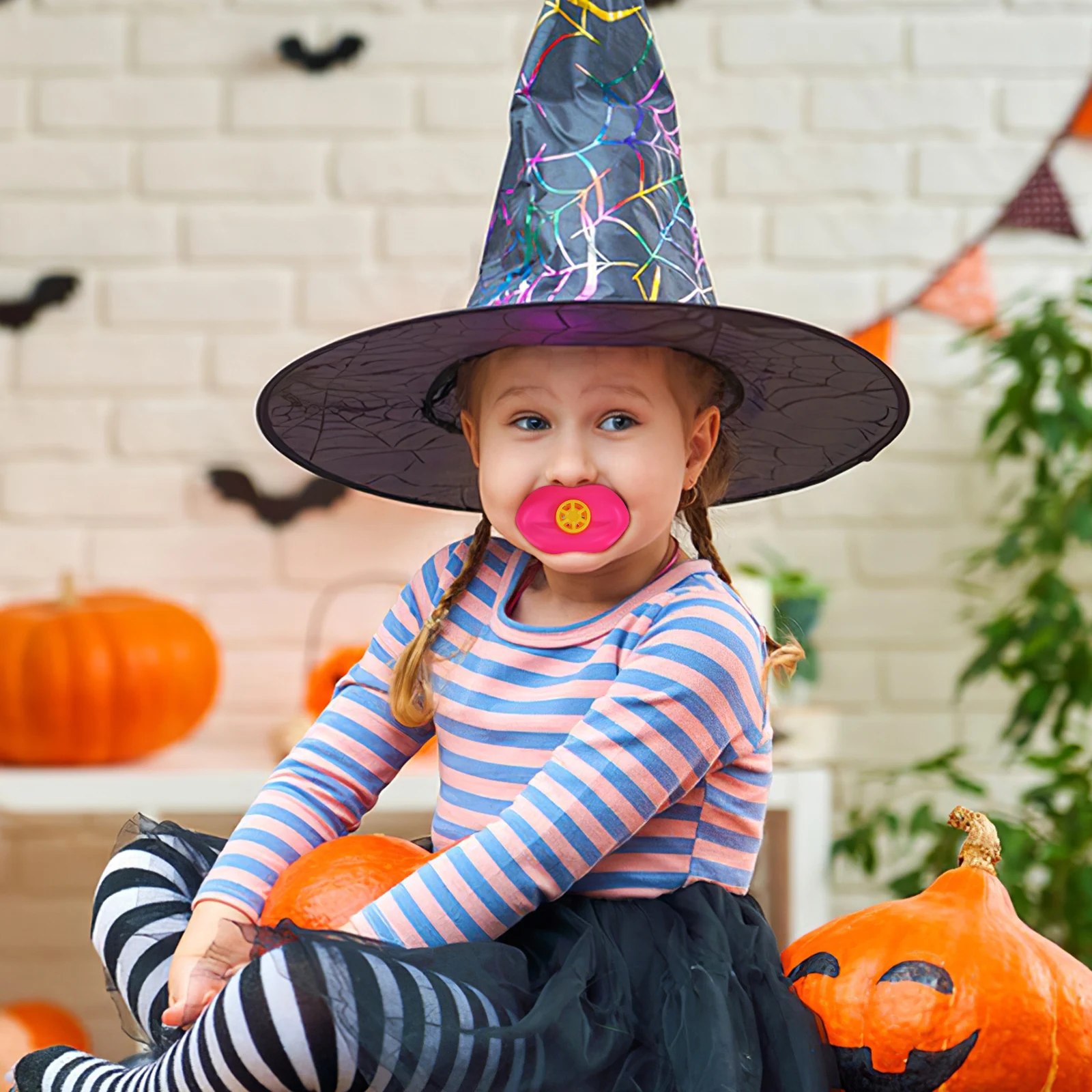 

20Pcs Cute Whistles in Assorted Colors Lips Mustaches Design Party Props for Gatherings Halloween Celebration Noise