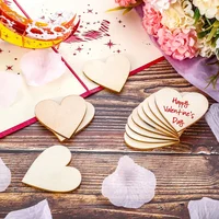 3-100Pcs Unfinished Wooden Hearts Blank Wood Slices 1cm-10cm DIY Crafts Wooden Circle Discs for Christmas Painting Wedding Decor 4