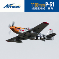 Blue Arrow 1.1m P51 Mustang RC Simulation Electric Fixed Wing Aircraft Model Remote Controlled WWII Propeller Aircraft Adult Toy