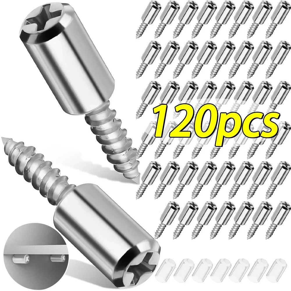 

10-120pcs Self-Tapping Screws Wardrobes Storage Rack Septum Screws Shelf Support Studs Layer Plates Holder Fixed Screws