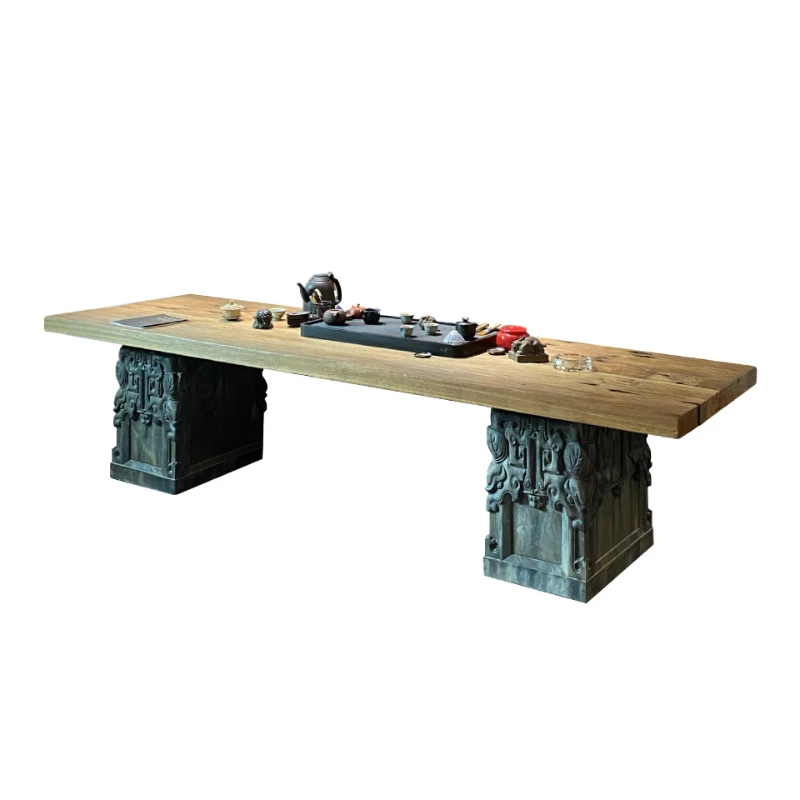 Tea table Tea room 3 meters solid wood large board   Kung fu  Office meeting guests